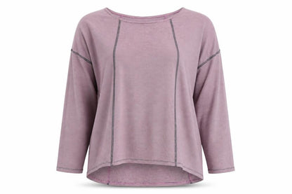 Thought Womens Purple Striped Long Sleeve Jersey Top Size 10