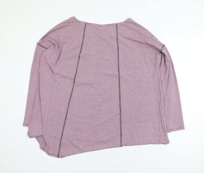 Thought Womens Purple Striped Long Sleeve Jersey Top Size 10
