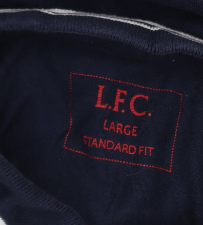 L.F.C. Men's Blue Cotton Short Sleeve Polo Shirt Large