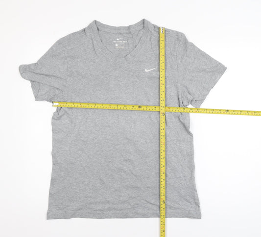 Nike Men's Grey Crew Neck Short Sleeve Cotton T-Shirt Size M
