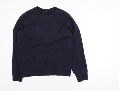 Emporio Armani Men's Blue Crew Neck Pullover Sweatshirt M
