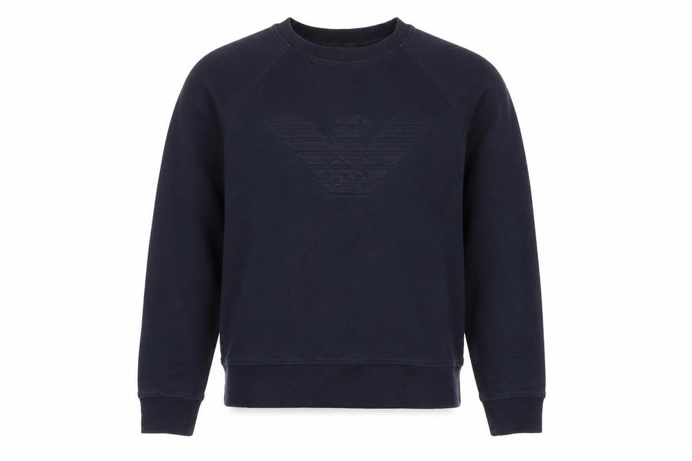 Emporio Armani Men's Blue Crew Neck Pullover Sweatshirt M