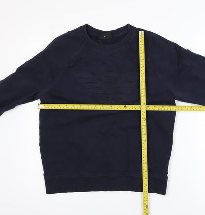 Emporio Armani Men's Blue Crew Neck Pullover Sweatshirt M