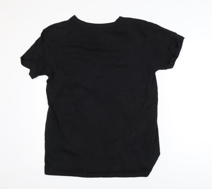 New Look Women's Black Animal Print Rhinestone T-Shirt Size 16
