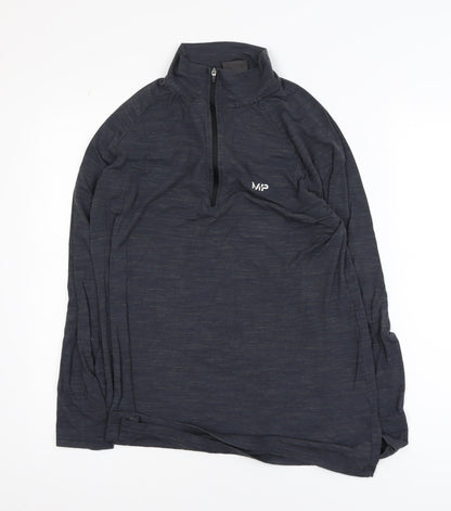 MP Men's Black Medium 1/4 Zip Lightweight Athletic Track Jacket