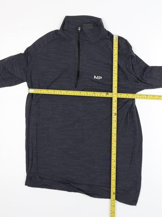 MP Men's Black Medium 1/4 Zip Lightweight Athletic Track Jacket