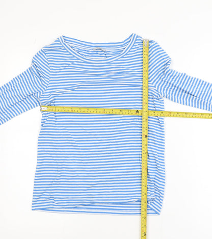 Bella di Notte Women’s Blue Striped Long Sleeve Boat Neck T-Shirt Size 10