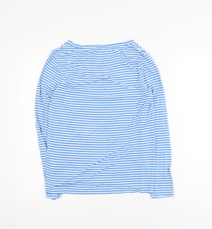 Bella di Notte Women’s Blue Striped Long Sleeve Boat Neck T-Shirt Size 10