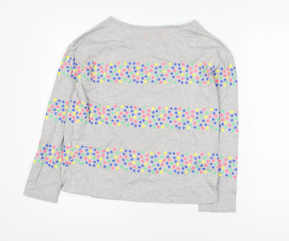 Johnnie B Girls Grey Multicoloured Star Print Long Sleeve Cotton T-Shirt 13-14 Years