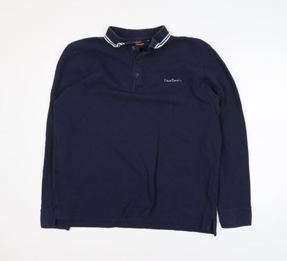 Pierre Cardin Men’s Blue Long Sleeve Polo Shirt 2XL Regular Fit