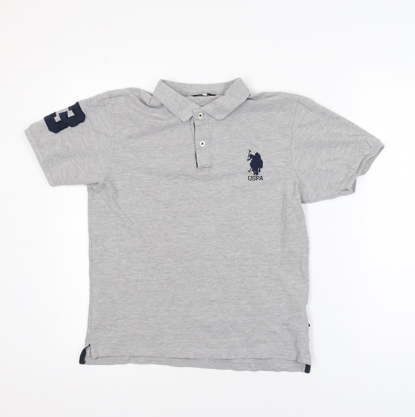 U.S. Polo Assn. Men's Grey Short Sleeve Cotton Polo Shirt Size S