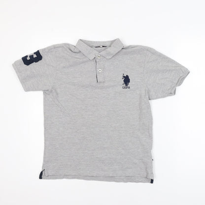 U.S. Polo Assn. Men's Grey Short Sleeve Cotton Polo Shirt Size S
