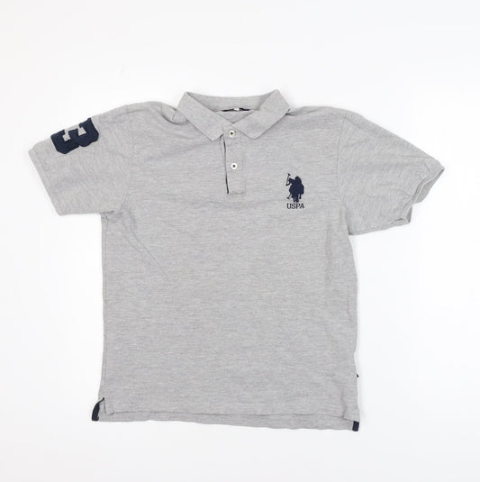 U.S. Polo Assn. Men's Grey Short Sleeve Cotton Polo Shirt Size S