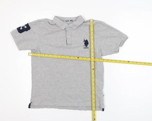 U.S. Polo Assn. Men's Grey Short Sleeve Cotton Polo Shirt Size S