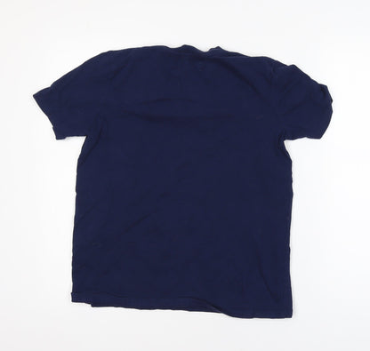 Superdry Women's Blue Logo Cotton T-Shirt Size 8 Short Sleeve