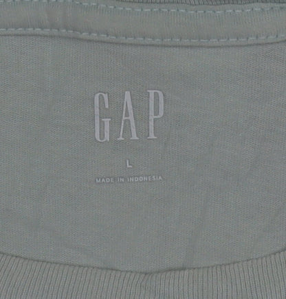 GAP Women's Green Cotton Short Sleeve Graphic T-Shirt Size L