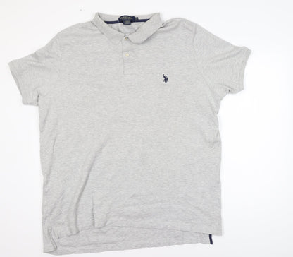 U.S. Polo Assn. Mens Grey XXL Classic Fit Cotton Polo Shirt
