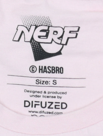 DIFUZED Nerf Pink Women's Small Cotton Crew Neck T-Shirt