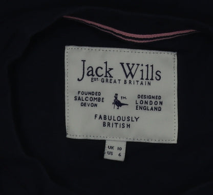 Jack Wills Womens Blue Cropped Cotton T-Shirt UK 10