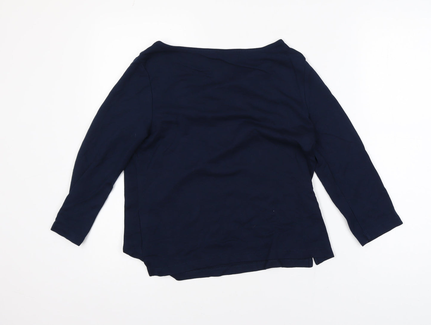 Marks and Spencer Women's Blue Boat Neck 3/4 Sleeve Blouse Size 12