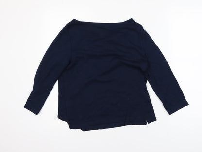 Marks and Spencer Women's Blue Boat Neck 3/4 Sleeve Blouse Size 12