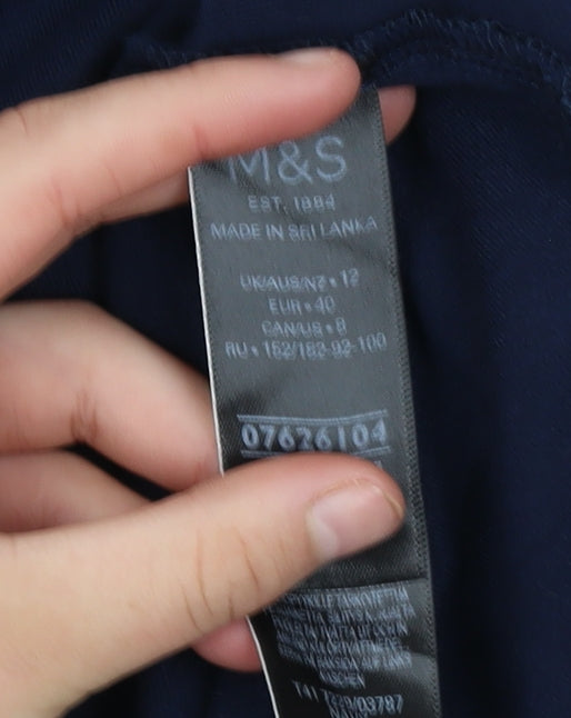 Marks and Spencer Women's Blue Boat Neck 3/4 Sleeve Blouse Size 12