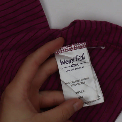 Weird Fish Women's Pink Striped Floral Tank Top Size 12