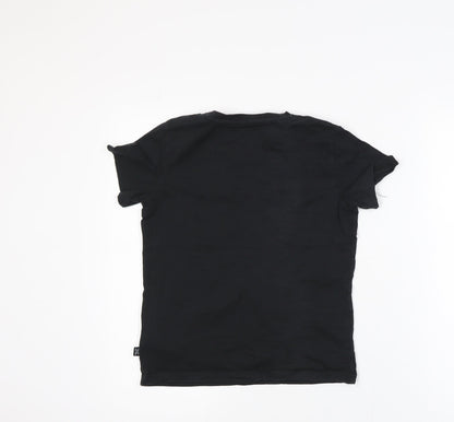 Puma Boys Black 11-12 Years Short Sleeve Crew Neck Logo T-Shirt