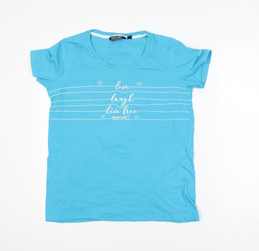 Additional front view of Regatta unisex blue xl graphic outdoor cotton t-shirt
