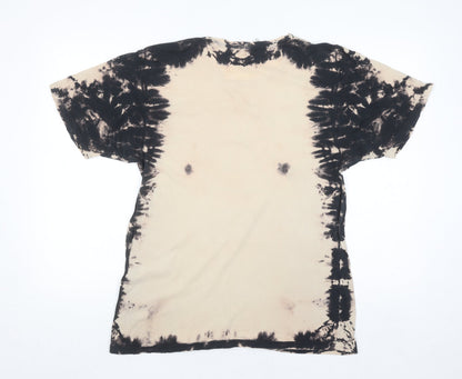 Arcade Fire Men’s Beige Tie-Dye Band Graphic Cotton T-Shirt M