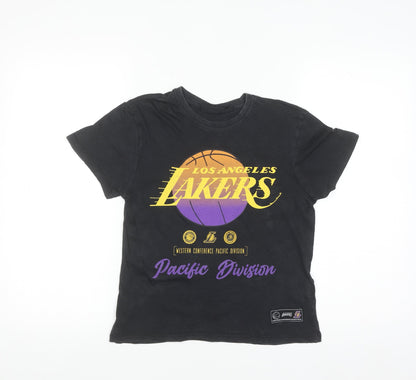 NBA Boys Black Los Angeles Lakers Graphic Print Cotton T-Shirt 8-9 Years