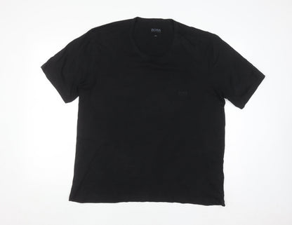 Hugo Boss Mens Black 2XL Short Sleeve Crew Neck Cotton T-Shirt
