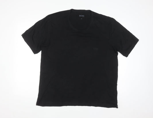 Hugo Boss Mens Black 2XL Short Sleeve Crew Neck Cotton T-Shirt