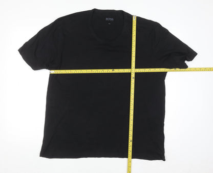 Hugo Boss Mens Black 2XL Short Sleeve Crew Neck Cotton T-Shirt