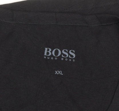 Hugo Boss Mens Black 2XL Short Sleeve Crew Neck Cotton T-Shirt