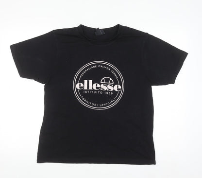 Ellesse Men's Black Short Sleeve Cotton Logo T-Shirt Size S