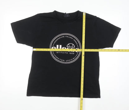Ellesse Men's Black Short Sleeve Cotton Logo T-Shirt Size S