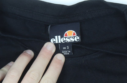 Ellesse Men's Black Short Sleeve Cotton Logo T-Shirt Size S