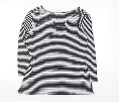 Linea Women’s Black Striped 3/4 Sleeve V-Neck Jersey Top XL