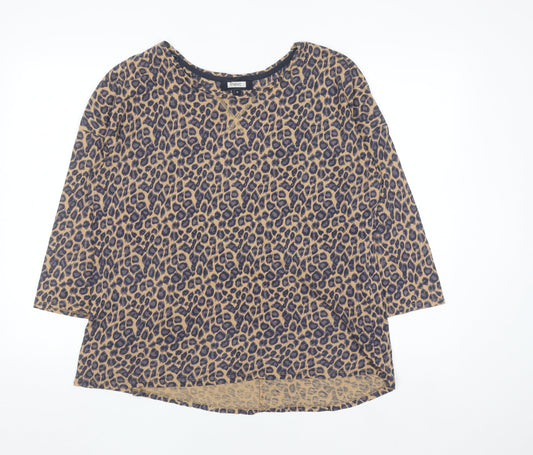 Next Women’s Brown Leopard Print Jersey T-Shirt Size 16