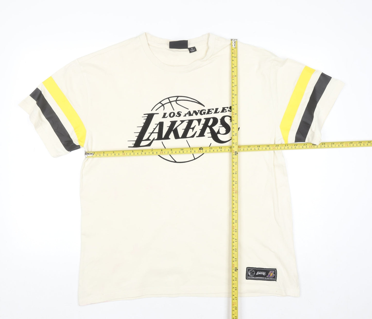 NBA Los Angeles Lakers Men's Beige Graphic Short Sleeve T-Shirt M