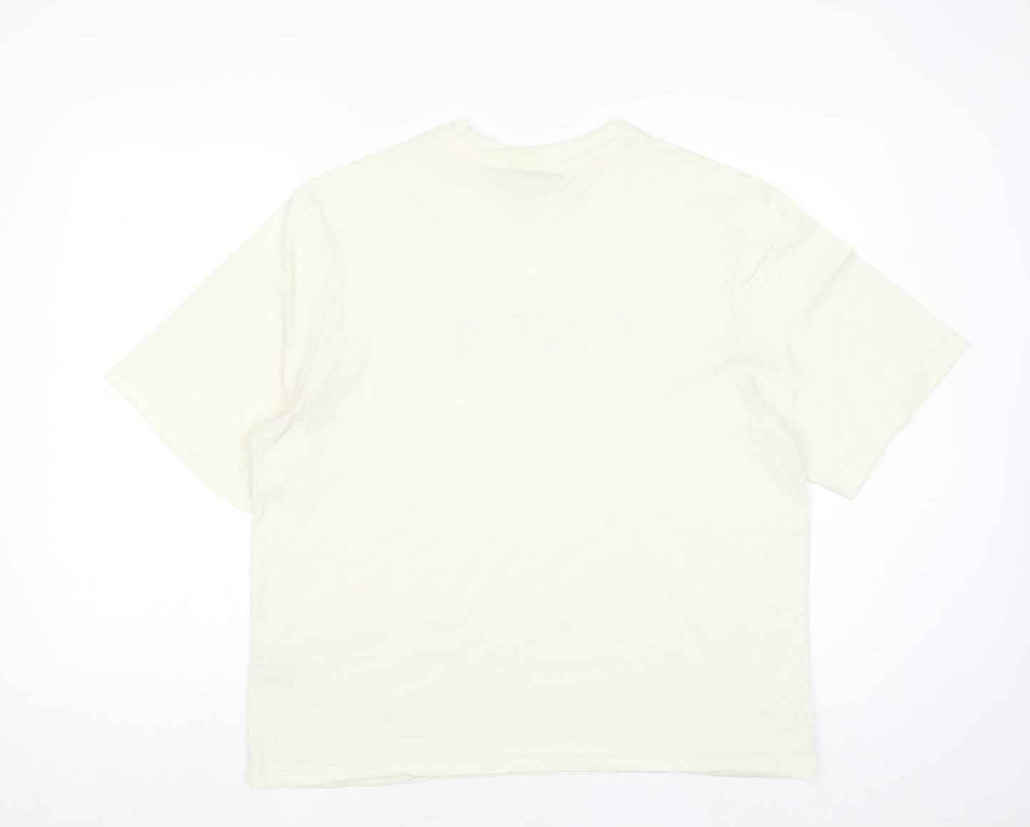 Lazy Oaf Men's Beige Graphic Cotton T-Shirt Size L