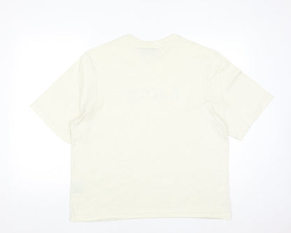 Lazy Oaf Men's Beige Graphic Cotton T-Shirt Size L