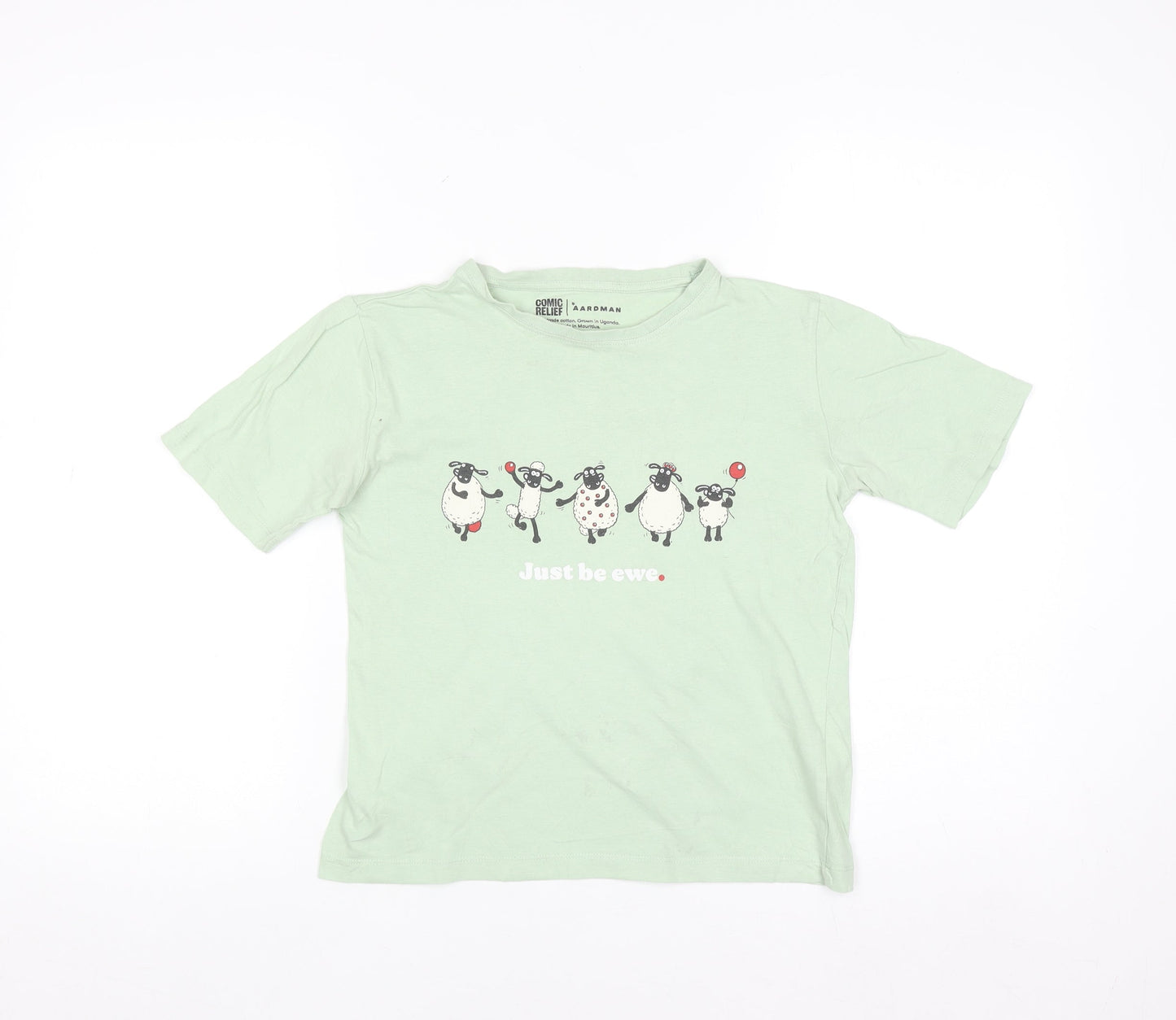 Comic Relief Boys Green Shaun the Sheep 9-10 Years Cotton T-Shirt