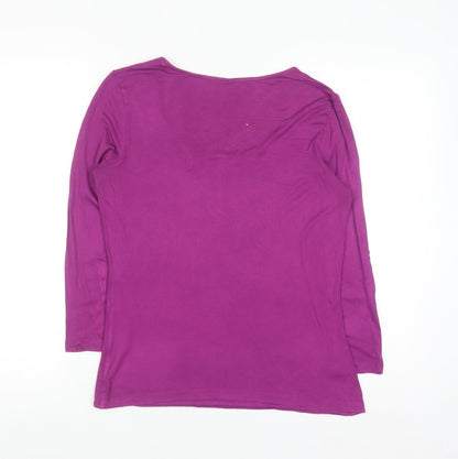 Hobbs Women’s Purple Long Sleeve Scoop Neck Jersey Top M