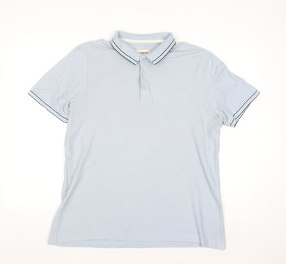 Farah Men's Light Blue Modern Fit Cotton Polo Shirt L