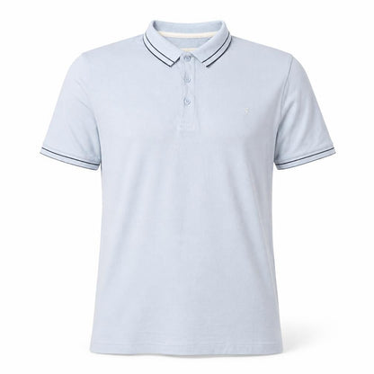 Farah Men's Light Blue Modern Fit Cotton Polo Shirt L