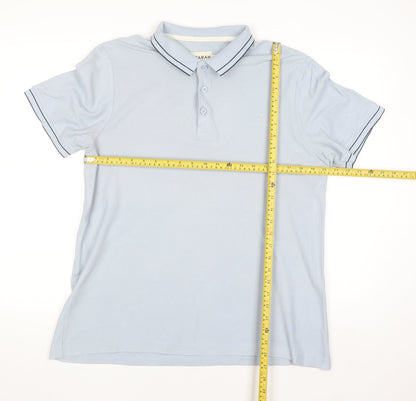 Farah Men's Light Blue Modern Fit Cotton Polo Shirt L