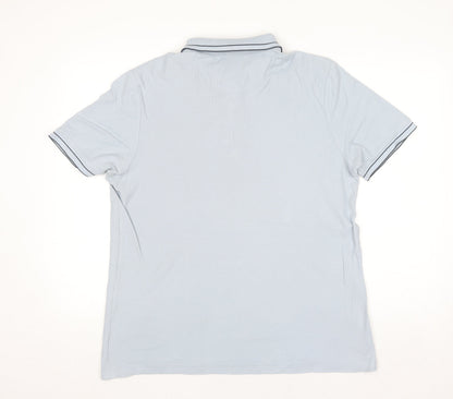 Farah Men's Light Blue Modern Fit Cotton Polo Shirt L