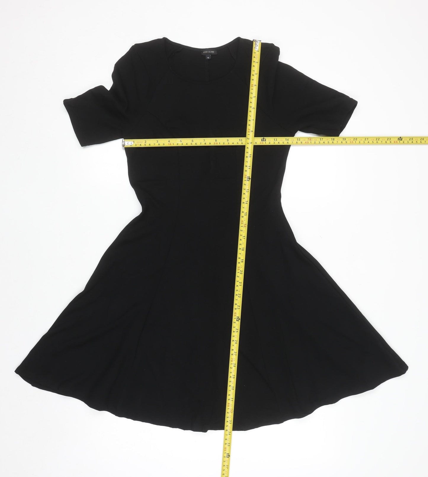 River Island Womens Black Size 10 Fit & Flare Knee Length Dress